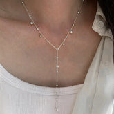 S925 Sterling Silver Beanie Tassel Long Flow Necklace