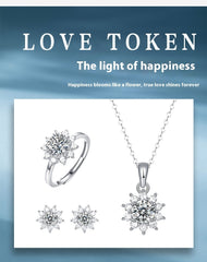 925 Silver Ring Holder Jewelry Ornament First Snow Series Goddess Necklace Suit