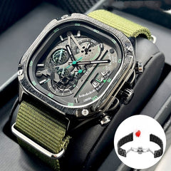 Fashion Square Watch Multi-functional Trendy All-match Good-looking Luminous Quartz