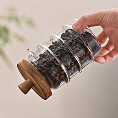 Glass storage jar with spoon – matching spoon included close-up