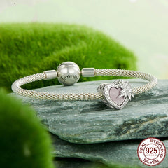 Heart Pattern Beaded S925 Sterling Silver