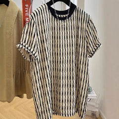 Men's Casual Loose Textile Short Sleeve Stripes