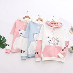 Winter childlike cartoon hooded sweater
