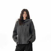Loose Hooded Sweatshirt Coat Women's Sweater