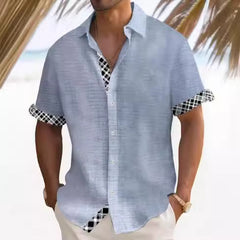 Beach Striped Shirt Short Sleeve Men