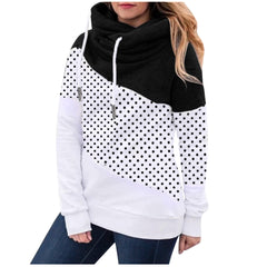Fleece Ladies Fashion Contrast Stitching Hooded Sweater