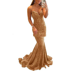 Sequin Evening Dresses For Women Formal Long Prom Party Gowns