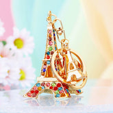 Fashion Crystal Eiffel Tower Pendant Keychain