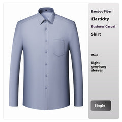 Bamboo Fiber White Shirt Men's Professional Short Sleeve