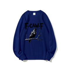 Crow Pattern Printing Autumn New Loose Daily Leisure Men's Women's Pullover