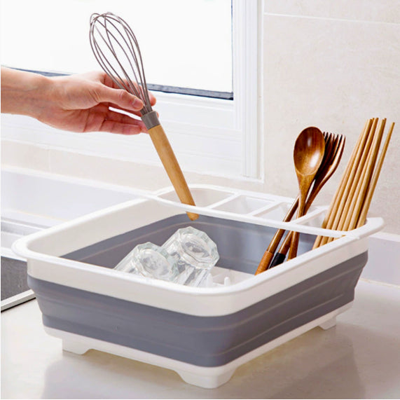 Folding dish drainer drying rack – Japanese style PP drain shelf front view