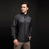 SpringAutumn New Crystal Button Plain Men's High-neck Shirt