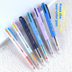 Three color press gel pen – color coded note-taking student use
