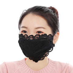 Sweet Flower Embroidered Lace Mask Ladies Adjustable Ear Rope Mesh