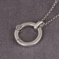 Simple Design Silver Buckle Accessory Buckle Six-character Mantra Keychain