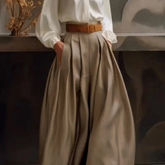 Loose Wide Leg Solid Color Casual Trousers Bottoms Trousers