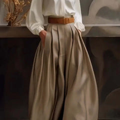 Loose Wide Leg Solid Color Casual Trousers Bottoms Trousers