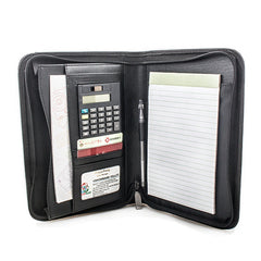 A5 leather folder organizer with calculator – business executive gift