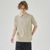 Business Casual Sweater Men's High Sense Summer Contrast Color Lapels