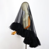 Heavy Industry Ruffled Bridal Veil White Double Layer Studio Travel Photo Exterior Puffy Soft Veil