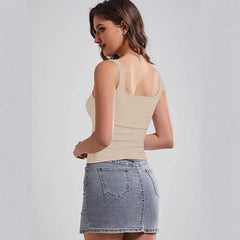 Square Collar Beauty Back Outer Wear Inner Wear Sleeveless Sling