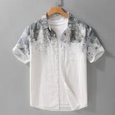 Menswear Hanging Dyed Short-sleeved Shirt Pure Cotton