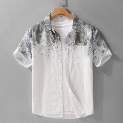 Menswear Hanging Dyed Short-sleeved Shirt Pure Cotton