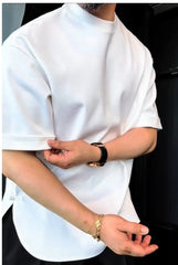 2025 Men's Buttoned Round Hem T-Shirt