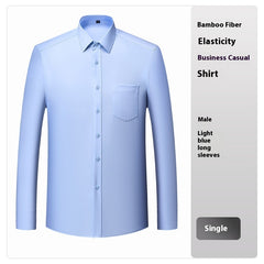 Bamboo Fiber White Shirt Men's Professional Short Sleeve