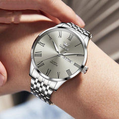 Men's Business Roman Scale Steel Belt Quartz Watch