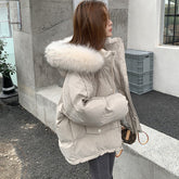 Short Large Fur Collar Cotton Coat