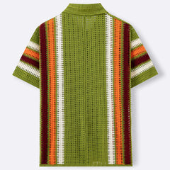 Mens Hollow-Out Crochet Knit Sweater From Europe And The US