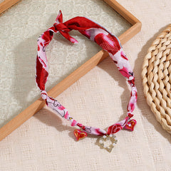 Summer Pendant Pearl All-match Silk Scarf Necklace For Women