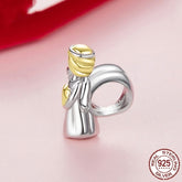 Sterling Silver Gold-plated Angel Guardian Beads