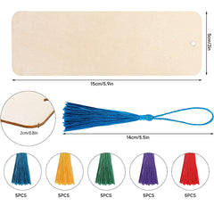 Wooden blank bookmarks set – blank surface for painting stamping