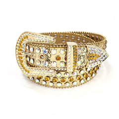 Dark Rhinestone Inlaid Sequins Punk Hip Hop Decorative Rivets Wide Belt