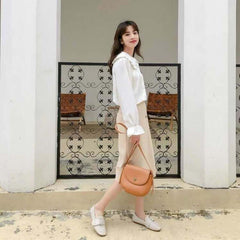 Doll Collar Foreign Style Base White Shirt