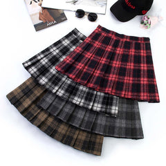 College Style High Waist Small Skirt Plaid Skirt