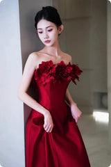 Human Wealth Flower Wine Red Rose Wedding Toast Dress
