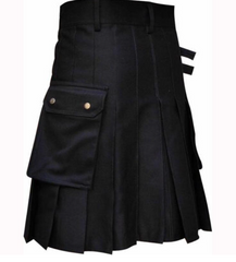 Festival Men's Solid Color Pocket Pleated Skirt