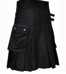 Festival Men's Solid Color Pocket Pleated Skirt