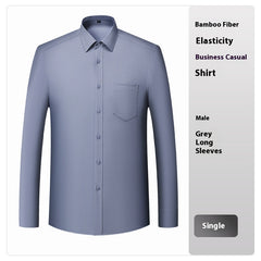 Bamboo Fiber White Shirt Men's Professional Short Sleeve