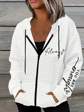 Women's New Fashion Letter Zipper Sweater
