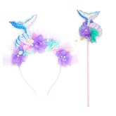 Mermaid Headband South Korea Colorful Mermaid Tail Hairband Decoration Children Cartoon Starfish Magic Wand