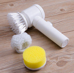 Electric cleaning brush 5-in-1 handheld – 3 heads kitchen scrubber front view