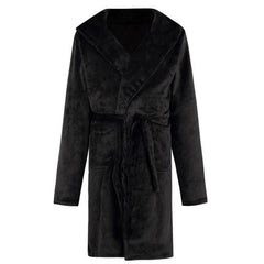 Nylon hooded bathrobe for men and women – double-sided velvet lining detail