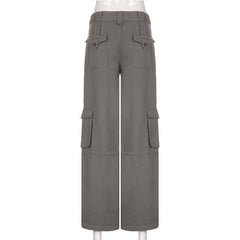 Vintage Multi Pocket Belt Casual Workwear Jeans Women