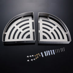 Stainless steel bathroom corner shelf – silver single layer close-up