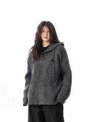 Loose Hooded Sweatshirt Coat Women's Sweater