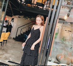Polka Dot Large Size Cake Skirt Women's Summer Xian Slim Cover Belly Sling Dress